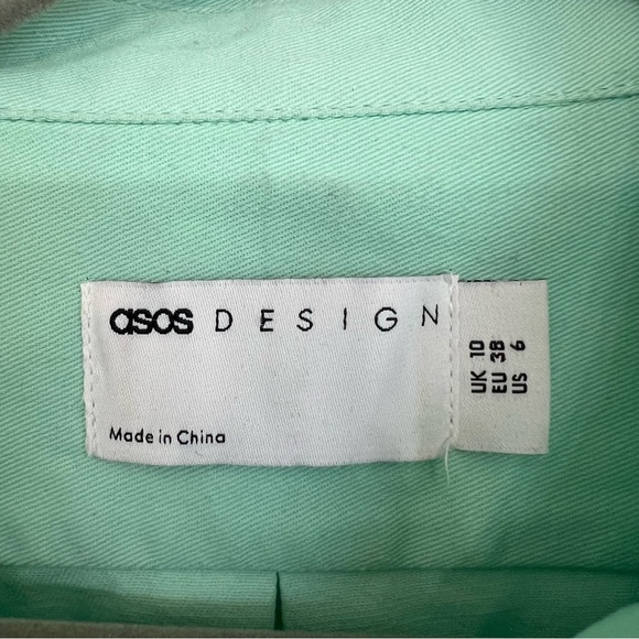 ASOS DESIGN Mint Cropped Shirt Jacket - Picture 10 of 14